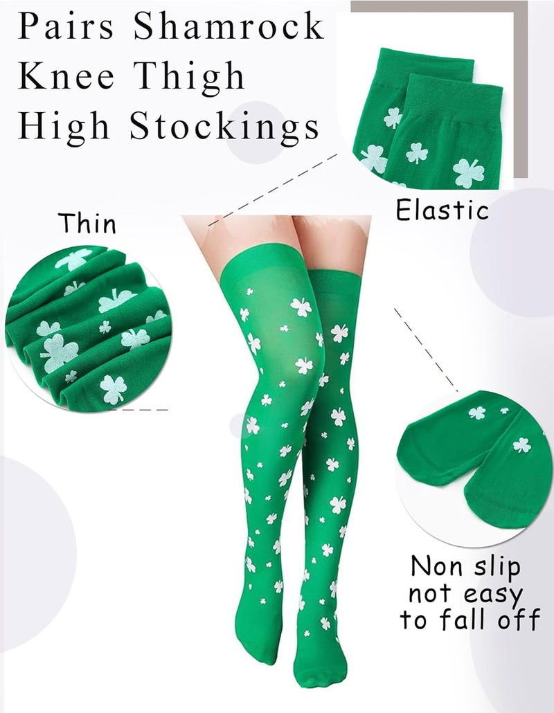 Urieo Striped Knee High Socks Knitted Arm Leg Warmers Set Knit Costume Long Fingerless Gloves with Thumb Hole for Women - Image 4